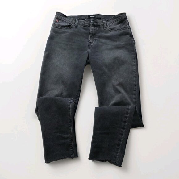 Hudson Natalie Jeans Womens 28 Gray Mid Rise Skinny Raw Hem Stretch Grunge Boho - Picture 8 of 14